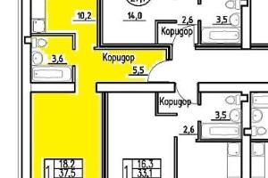 Однокомнатная квартира в новостройке 37. 5 кв. м.  Город Калуга